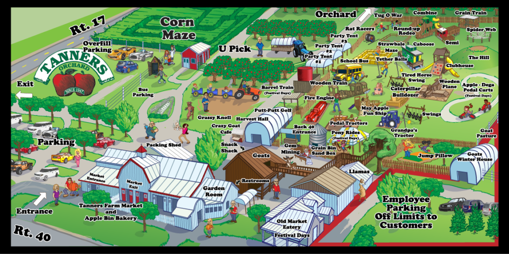 Tanners Orchard Map Our Farm, Corn Maze, Orchard & More!