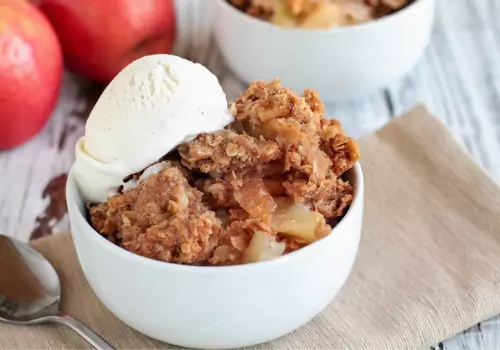 Apple crisp with ice cream is just one of the things you can do with apples from Tanners Orchard, which grows the best apples for eating and cooking
