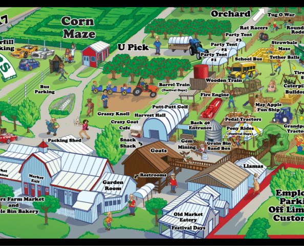 A farm map of Tanners Orchard