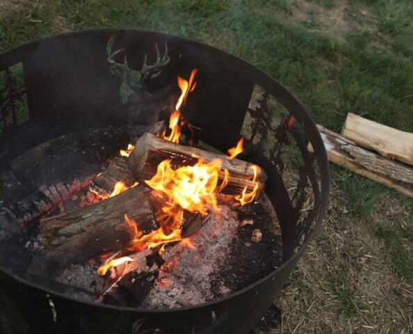 A fire pit at Tanners Orchard