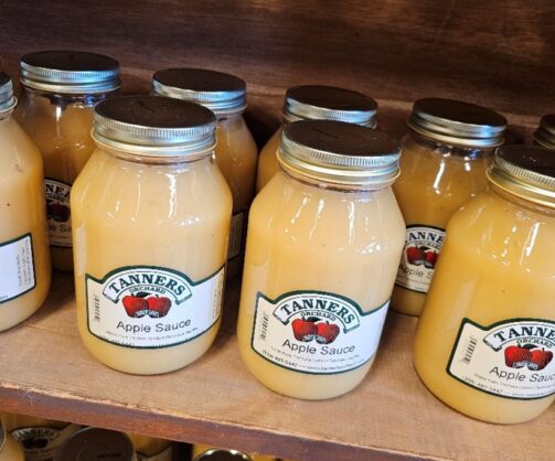 Homemade Apple Sauce being sold in the Farm Market at Tanners Orchard